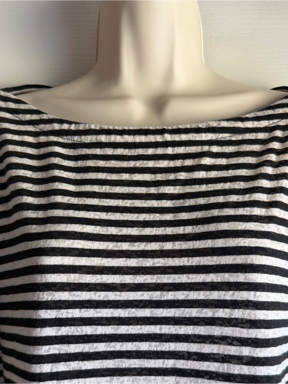 AllSaints Rita Long Sleeve Black Striped T-Shirt - Picture 3 of 8